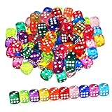 BESTonZON 100 STK Würfel 100 Stück 10 Farben verpackt große Leere Würfel Mini-Würfel Farbwürfel Sequenz Brettspiel aufbwahrungs-Box vorratsboxen Würfel für Spiel Klassenzimmer Würfel Acryl