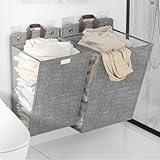 Robuster, faltbarer Wäschekorb zur Wandmontage, perfekte Wäscheaufbewahrungslösung für Zuhause (Beige, 48 x 36 x 12 cm)