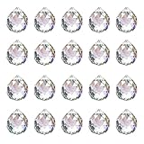 20 Stück Kristalle zum Aufhängen, 20mm Prisma Kristall, Sonnenfänger Kristall, Suncatcher für Fensterdeko, Kronleuchter Anhänger, Lichtfänger Kugel für Zuhause und Handwerksprojekte