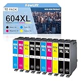 NewLift 604XL Druckerpatronen Kompatibel für Epson 604 Patronen Epson 604XL für Expression Home XP-2205 XP-3200 XP-4200 XP-4205 XP-3205 Workforce WF 2935 WF 2930 (10er-Pack)