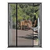 Magnet Fliegengitter BalkontüR, 200x205cm Insektenschutz Fliegenvorhang HäNde Frei, Moskitonetz Magnetischer, FüR Wohnzimmer BalkontüR, Full Frame Schwarz