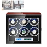 Uhrenbeweger,Bietet Platz Für 6/9/12 Uhren, Rotationsmodus Mit Fünf Geschwindigkeiten, Geräuschloser Motor, LED-Umgebungslicht,Touchscreen-Design,Zur Aufbewahrung Von Herren-/Damenuhren,A