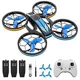 T20 Mini Drohne für Kinder,TEEROK RC Quadrocopter mit 3 Akkus, Höhenhaltung, Kopflos Modus, 3D Flip und 3 Geschwindigkeitsmodi Drone, ferngesteuertes flugzeug Spielzeug für Anfänger, Blau