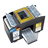GOODS+GADGETS Elektrischer Kartenmischer Automatische XXL Karten-Mischmaschine für 4 Decks; Batteriebetrieben für sämtliche Spielkarten bis 90 mm