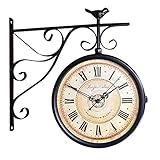 3-in-1 Digitaluhr: Wanduhr, Wandtimer, Industrie-Design für den Außenbereich, dekorative Wandkunst im Antik-Stil, Wanddekoration für Büro und Küche (geräuschlos)