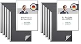 STRATAG Klemmmappen Klemmschienen-Set mit transparentem Deckel aus PP Kunststoff sowie Binderücken aus stabilem 320 g/m² Karton (Graphitgrau, 6 Stück) (Packung mit 2)
