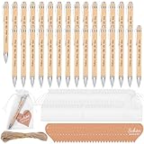 Woxovo 30 Stück Gastgeschenke Hochzeit, Holzkugelschreiber als Geschenk, Holz Kugelschreiber Geschenke für Kollegen Dankeschön Glücksstift, Stift mit Gravur für Kommunion Taufe Geburtstag Geschenk