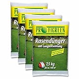 30 kg Rasendünger mit Langzeitwirkung (4 x 7,5 kg-Vorteilspack) mineralisch organisch Langzeitdünger