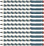 Ergonomischer Dreikant-Bleistift für Rechtshänder - STABILO EASYgraph in petrol - 12er Pack - Härtegrad HB