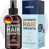 MOERIE Haarwachstum Serum Spray 150ml - natürlich Haarwachstum beschleunigen - Haarwuchsmittel Frauen & Männer - mit Mineralien, Caffein & Biotin Haare stärken - Haarvitamine gegen Haarausfall Frau