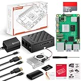 RasTech Raspberry Pi 5 8GB Kit 64GB Edition mit Active Cooler, 27W 5.1V5A USB-C Netzteil, Pi5 8GB Board, 64GB Kartenleser Kit, Pi 5 Fall, Dual 4K Micro HD Out Kabel und Benutzerhandbuch
