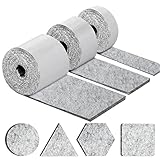 shinfly Filzgleiter Selbstklebend 4mm Dicker, Filz Selbstklebend Möbelgleiter(100cm*10cm+100cm*5cm+100cm*2cm), Schneiden Sie Jede Form, Stark Klebendes Anti-Rutsch Filzgleiter für Stühle Möbel, Grau