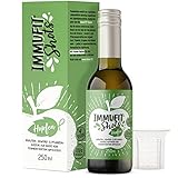 ImmuFit Shots Hopfen - Lebendiger Apfelessig mit natürlichen Kräuterextrakten - 250 ml - Fermentiert, nicht pasteurisiert - Gesüsst mit Agavendicksaft - Shot für Shot durch den Herbst!