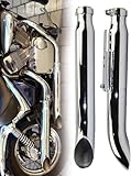 GXQFF 1 Paar Auspuff Schalldämpfer Motorrad Für Harley Und Suzuki VL 125/800/1500 Intruder Bobber, Chrom, Verjüngt, Drehen Heraus, Eisen, Zubehör-Chrome