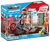 PLAYMOBIL Stuntshow 71256 Motorrad mit Feuerwand inkl. Sprungschanze, ab 4 Jahren