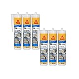 6er-Set schimmelhemmende Silikon-Dichtungsmasse SIKA Sikaseal 108 Sanitär - Transparent - 300ml