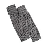 Generisch Damen Rautenmuster Umschlag Beinstulpen Socken Damen 39-42 – Mittellange Strick Wollgarn Warme Stulpen, Modische All-Match Slouch, Ideal für Herbst Winter Stiefel