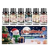 6 -teiliger Duftöl - Weihnachtsduftöl | Winter ätherische Öle Geschenkkit | 10 ml/Flasche, L0.91X0.91X2,36 Zoll pro Flasche, Luftfrischer entspannender Duft für Cranberry Schlafzimmer Haus zu Hause