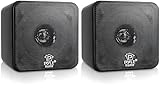 Pyle PC Lautsprecher Boxen Mini, Regallautsprecher Passiv – PC Speaker, Mini Bookshelf Speakers – für PC Boxen, 200W Soundsystem als für Monitor oder TV Lautsprecher, 10,16cm