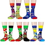 Jeasona 5 Paare Lustige Socken Herren 39-42 Set Lustig Witzige Bunte Socken Herren 39-42 mit Motiv Lustige Geschenke für Männer Teenager Jungen Geschenk