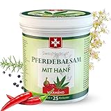 Pferdebalsam mit Hanf - Wärmende Wirkung für Muskeln & Gelenke - Gel mit 25 natürlichen Extrakten - Ideal für Sportler - Alltäglicher Gebrauch - Natürliches Gel