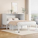 Billg Schrankbett 140x200 cm, Wandklappbett 2 in 1 multifunktional, Wandbett Mit Lagerregal, Schrankbett Bed Concept mit Lattenrost, Murphy Bed Tragfähigkeit 180 kg, Ohne Matratze