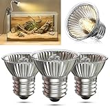 HeatingLux E27 Reptilien Wärmelampe Terrarium 50W UVA UVB Wärmelampe Schildkröten AC220-240V Dimmbar Glühbirne für Schildkröte, Schlange, Eidechse 4 Stück