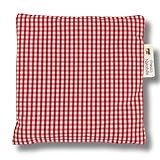 Franzis Nähstube I Kirschkernkissen I 20x20cm I kariert rot I 100% Baumwolle I Körnerkissen I Schmerzlinderung I Wärmekissen für Mikrowelle I Kältekissen