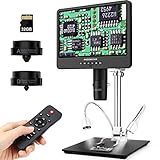 Andonstar AD249S-M 10,1-Zoll HDMI Digitales Mikroskop 2000x, 3 Objektive 2160P UHD-Videoaufzeichnung, Digital mikroskop, Lötmikroskop, biologisches Mikroskop-Kit mit 32G-Karte, Windows-kompatibel