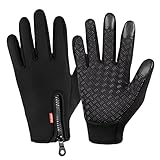 Touchscreen Handschuhe Herren Winter Lederhandschuhe Smartphone Winterhandschuhe Herren oder Damen wasserdichte Handschuhe Sport Fitness Wasserfest for Reithandschuhe Fahrradhandschuhe Männer Frauen