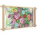 Stickrahmen Eckig, Stickcliprahmen, Quadratische Stickrahmen aus Holz, Frame Clip on Q Snap Cross Stitch Frame, Kunststoff Nährahmen Zum Sticken, Nadelspitze, Seidenmalerei (46x28.5cm)