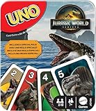 Mattel Games UNO Jurassic World Rebirth-Kartenspiel in einer Sammeldose für Kinder, Erwachsene und Familie, mit speziellen Regeln und Bildern, inspiriert vom Film