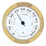 GRADENEVE Analoges -humidor-hygrometer Mechanisches Rundes Hygrometer Kleines Analoges Hygrometer Humidor-hygrometer-messgerät Rundes Hygrometer-messgerät Humidor Metall