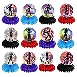 70er Party Waben Tischdekoration Disco Deko Tischaufsätze Dancing Queen Party Tischmittelstücke Disco deko 70er 80er 90er Thema Party Dekorationen 1970er Disko Party Mittelstücke für Tisch, 12 Stück