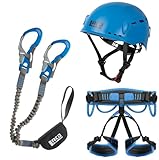 LACD Ultimate Ferrata + Gurt Start 2.0 + Helm Protector 2.0 ocean - Klettersteigset (Grösse L (Taille = 87-130cm, Bein = 60-84cm))