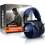 Schallwerk ® Work+ | Arbeit Gehörschutz – Größenverstellbare Hörschutz Ohrenschützer, Hochwertige Lärmschutz Kopfhörer – Kapselgehörschutz für Arbeit und Alltag (Navy Blue)