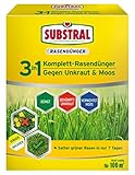 Substral 3 in 1 Komplett Rasendünger mit Unkrautvernichter und Moosvernichter, 3,6 kg für 100 m²