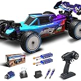 JIUSI 1/12 bürstenlose ferngesteuerte Autos für Erwachsene, max. 50 km/h Geländewagen, Allrad-RC-Truck mit 2,4 GHz Fernbedienung und zwei 3S-2200-mAh-Batterien, 20 W Schnellladung, Hobby-RC-Fahrzeuge