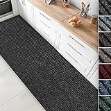 Floordirekt Küchenläufer Granada - Teppich-Läufer auf Maß für die Küche - Breite: 80 cm - Moderne & hochwertige Wohnteppiche (Anthrazit, 80 x 100 cm)