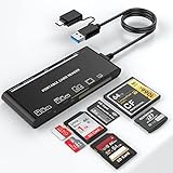 Rocketek SD Kartenleser mit USB C Adapter Upgraded 7 IN 1 Speicherkarten lesegerät 5Gbps Lesen Schreiben für SD SD SDXC SDHC CF CFI TF XD Micro SD MS MMC UHS-I Karten für Windows Linux Mac OS