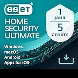 ESET HOME Security Ultimate 2024 | 5 Geräte | 1 Jahr | inklusive Firewall, VPN, Passwort-Manager und Datenverschlüsselung | Windows, macOS, Android und iOS Apps | Aktivierungscode per E-Mail