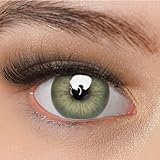 Kontaktlinsen farbig ohne Stärke grün | farbige grüne Jahreslinsen | weiche Linsen | 2 Stück Farblinsen + Linsenbehälter | 0.0 Dioptrien | natürliche Farben | Charmiga Roma Green