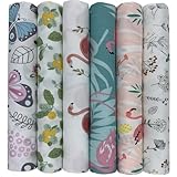 6 Stück Baumwollstoff Meterware Stoff je 50CM x 50CM, Reiner Baumwolle, Stoffe zum Nähen, Patchwork Stoffpaket zum Quilten DIY Basteln Handwerken, Quadrate Baumwolltuch, Modischen Mustern (U-B909)