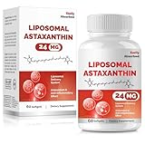 Astaxanthin Hochdosiert Bio, 60PCS Liposomal Astaxanthin 24mg Softgel für Antioxidant