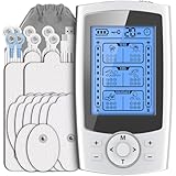 VCKHRRY TENS EMS Gerät, Wiederaufladbare Reizstromgerät Elektrische Muskelstimulation Massage mit 2 Kanäle 36 Trainingsprogramme 10 Elektroden Pads, Muskelaufbau am Bein, Rücken, Schulter, Nacken