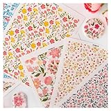 Primst Transferpapier mit Blumenmotiv – 5 Designs, 10 Stück, Transferpapier für Bastelarbeiten, florale Polymer-Ton-Transferblätter für Schmuck und Ohrringe