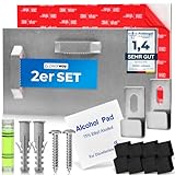 PEARWAY™ Profi Spiegel Aufhängung inkl. Zubehör I maximaler Halt dank 3M Tape I Spiegelhalter I Spiegelaufhänger I Aufhänger für Acrylglasbilder I Spiegelhalterung Wand I Bilderhaken selbstklebend