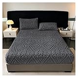 YANSHUYU Flanell BettwäSche Winterlicher, Dicker Warmer Jacquard-Matratzenbezug Aus Korallenplüsch Elastisch Und Atmungsaktiv Geeignet for Schlafzimmer Fleece BettwäSche(Dark Gray,160x200x22cm)
