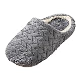 Hsternexy Herren-Hausschuhe-43-Sommer, Hausschuhe Herren Winter Plüsch Warm Gefüttert Pantoletten Bequeme Unisex Flache Slippers Flauschige rutschfeste Filzpantoffeln Outdoor/Indoor