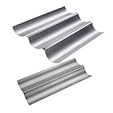 KICHOUSE 2St Baguette gewellte Pfanne Formen für das Backen von Bäckern Formen für Laibpfannen Blech baguette-backform brotback bratenform Brotstange Backform aus Edelstahl Rostfreier Stahl